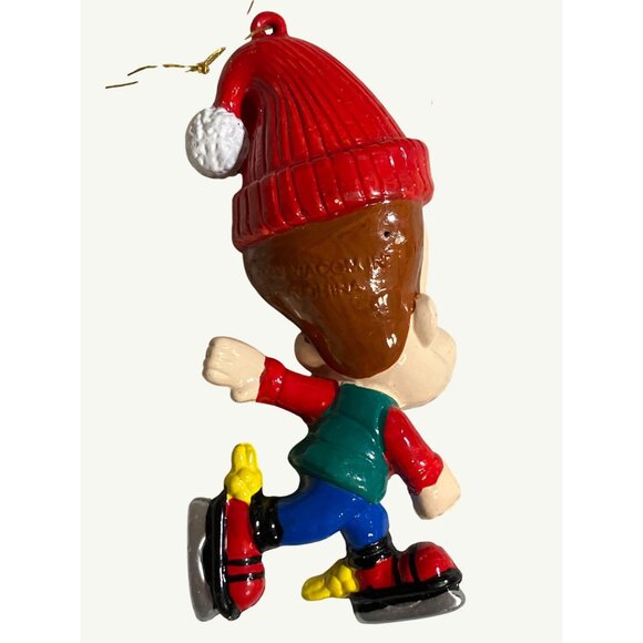 Jimmy Neutron Christmas Ornament - Retro Cartoon Skating Boy Figurine - Picture 4 of 7